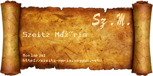 Szeitz Mária névjegykártya