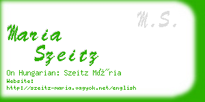 maria szeitz business card